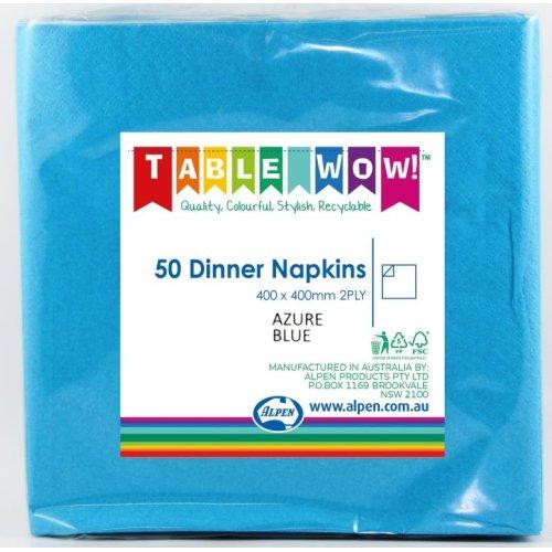 Napkins Dinner 2ply Azure Blue Pk/50