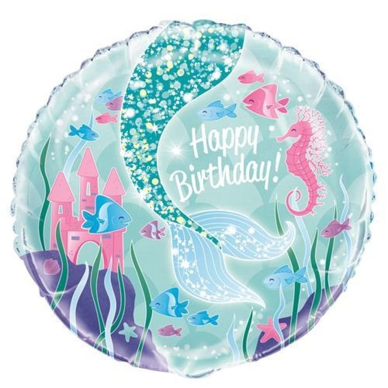 Balloon Foil 45cm Happy Birthday Mermaid