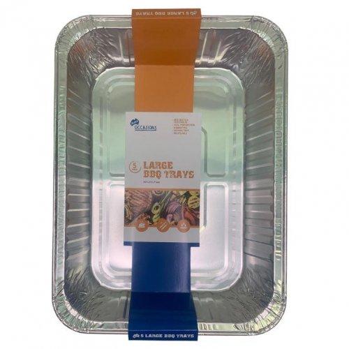 Foil Bbq Tray Large Pk/5 - 367x273x71mm - Last Chance Buy