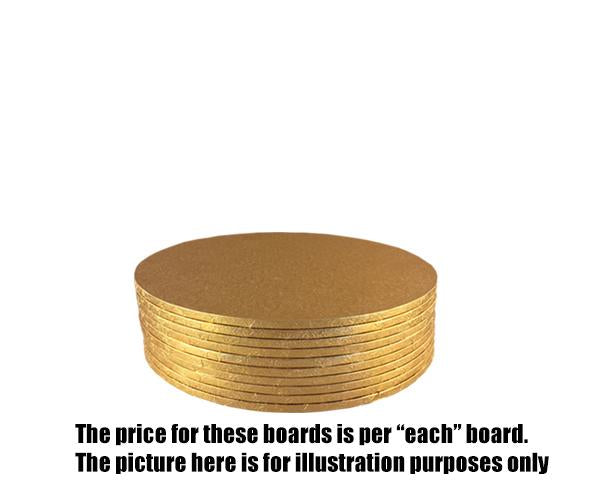 Cake Board MDF Round Gold 5mm 10 Inch