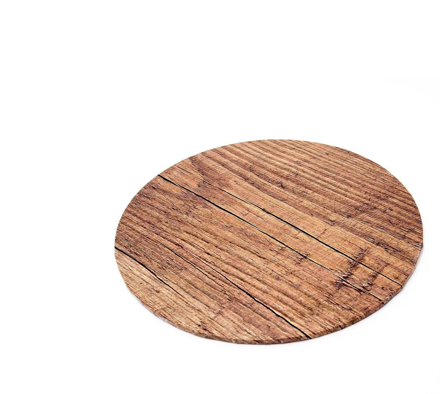Cake Board MDF Round Wood Look 10 Inch