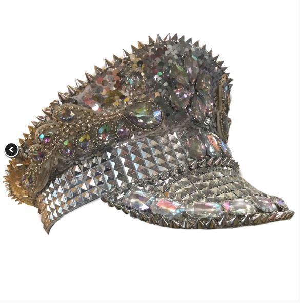 Hat Sequin Festival Silver/White Burning Man
