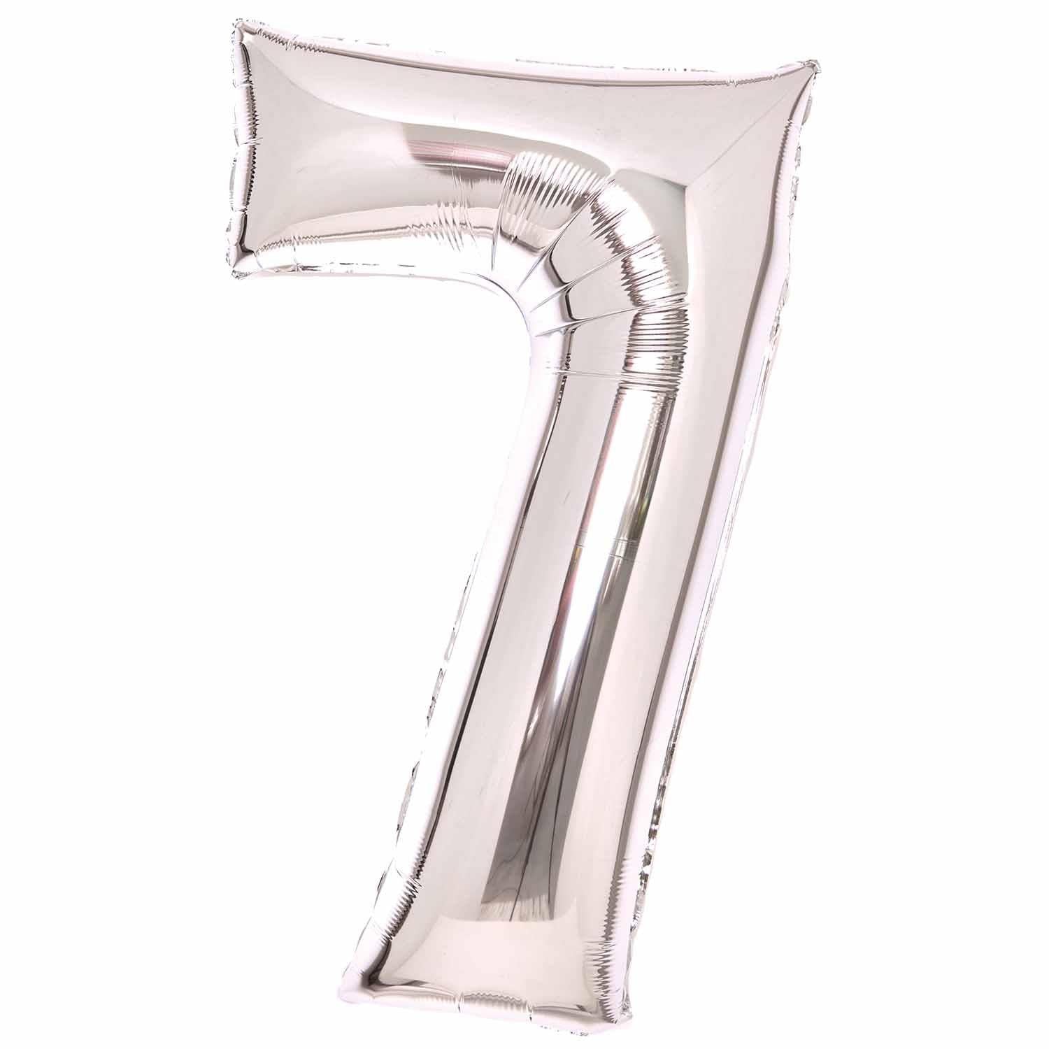Balloon Foil Megaloon Number 7 Silver 86cm