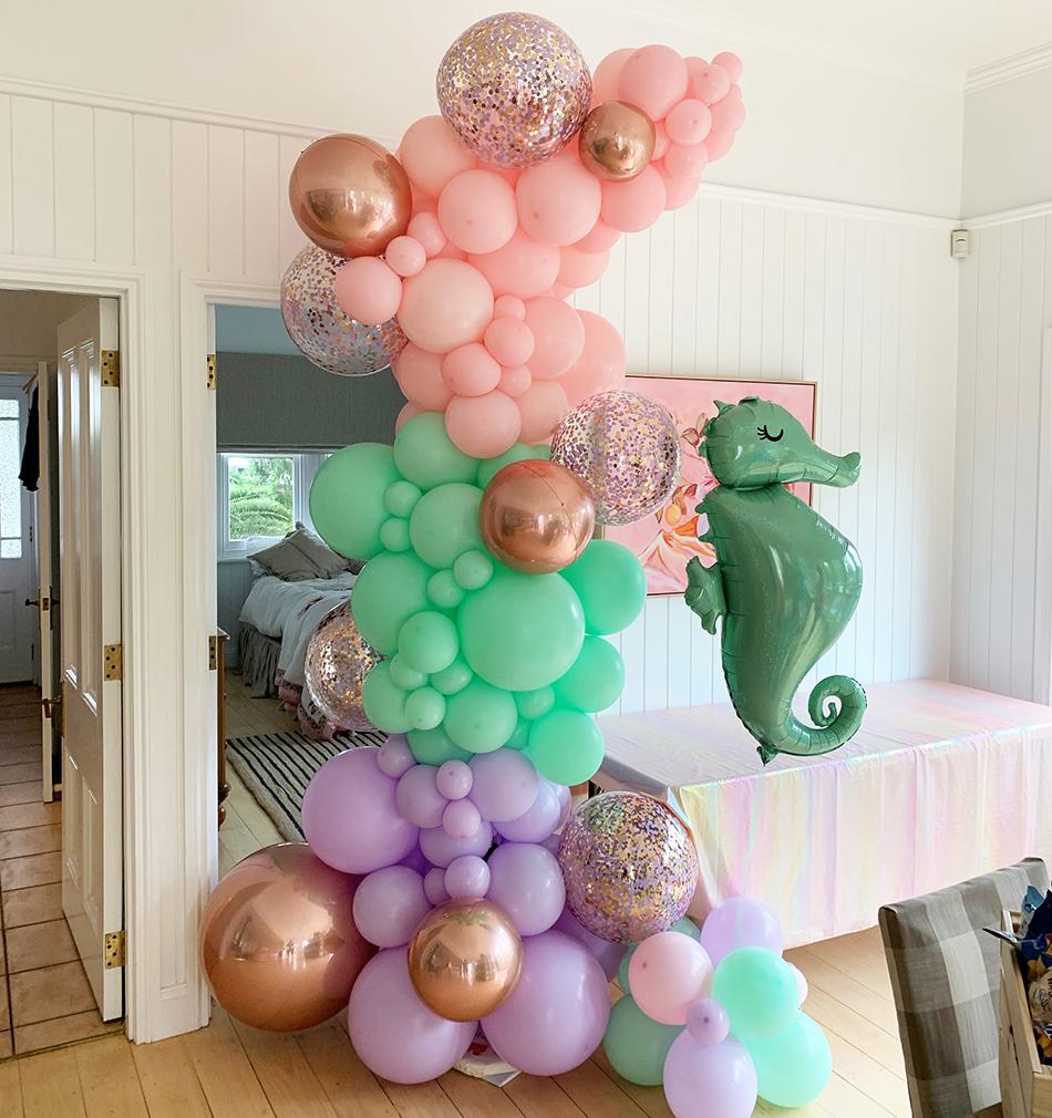 Organic Half Arch Latex Balloons with Sparkle Confetti 2.5m