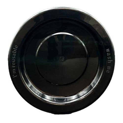 Plates 180mm Black Plastic Lunch Size Reusalbe Pk/20