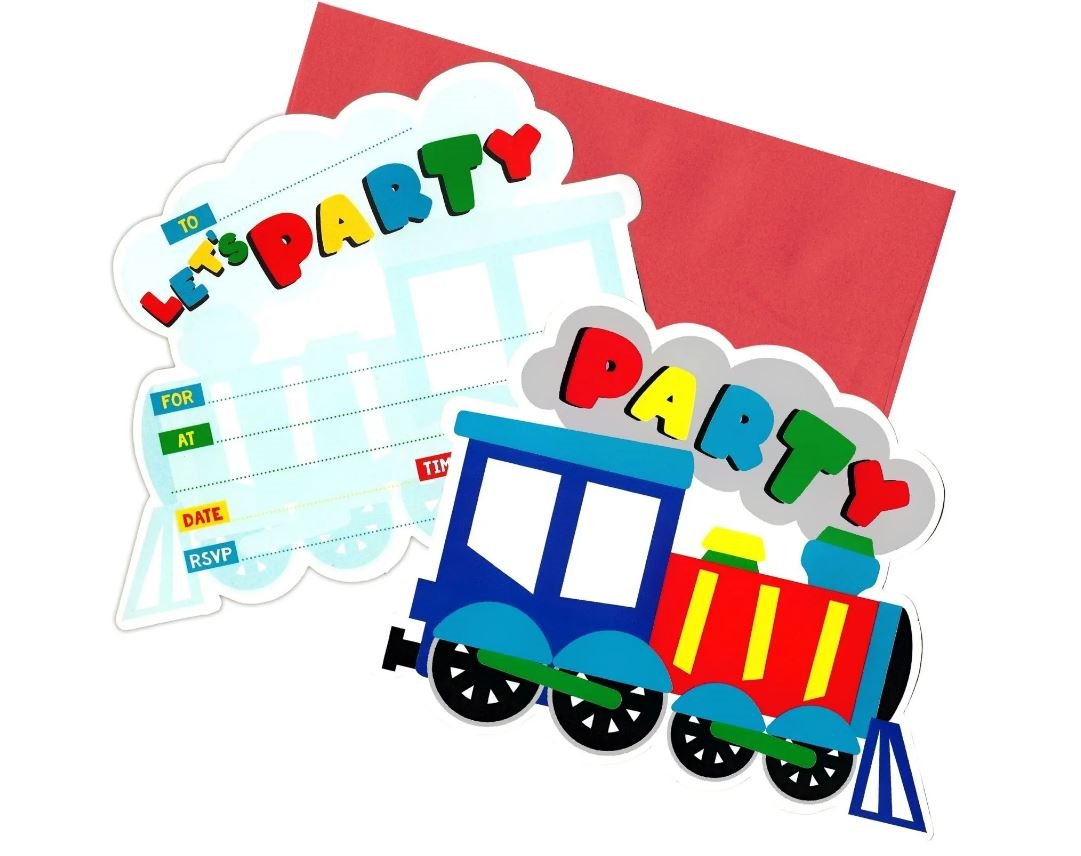 Party Invitation Pk/8 Train- Discontinued Last Chance