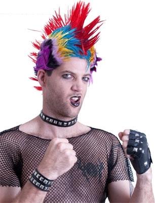 Punk Set Glove Bracelet And Chocker Set 1980 Costume Accessory Leather Look