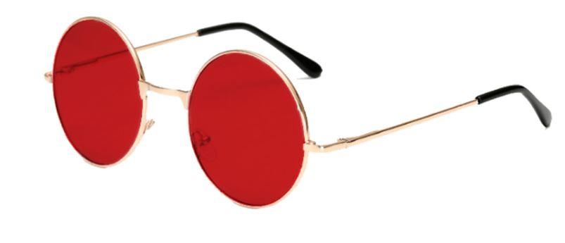 Glasses Lennon Round Red Lenses Hippie 1960s/Dracula/Devil Halloween