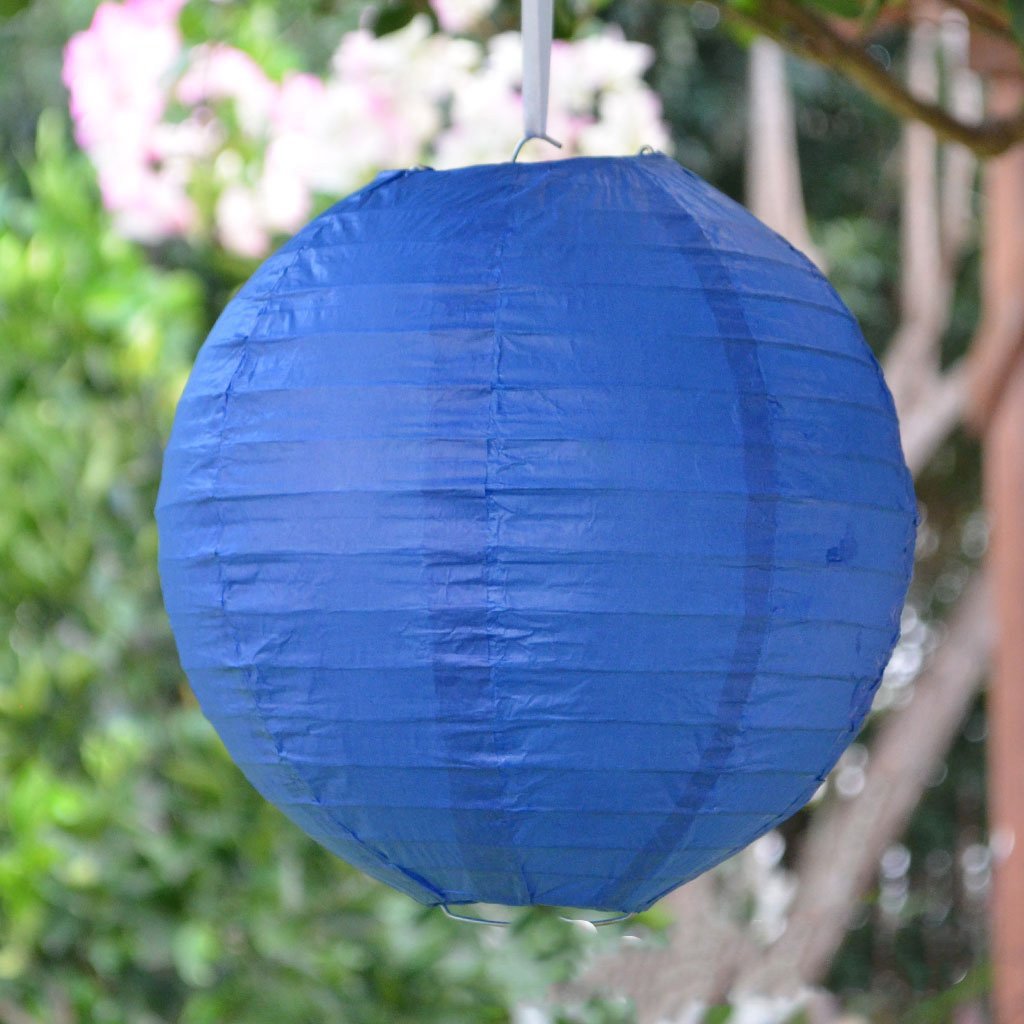 Lantern 20cm Royal Blue Round Paper - Discontinued Line Last Chance