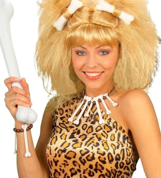 Costume Jewellery Bones Stone Age/Caveman Set (Necklace/Bracelet/Earrings)