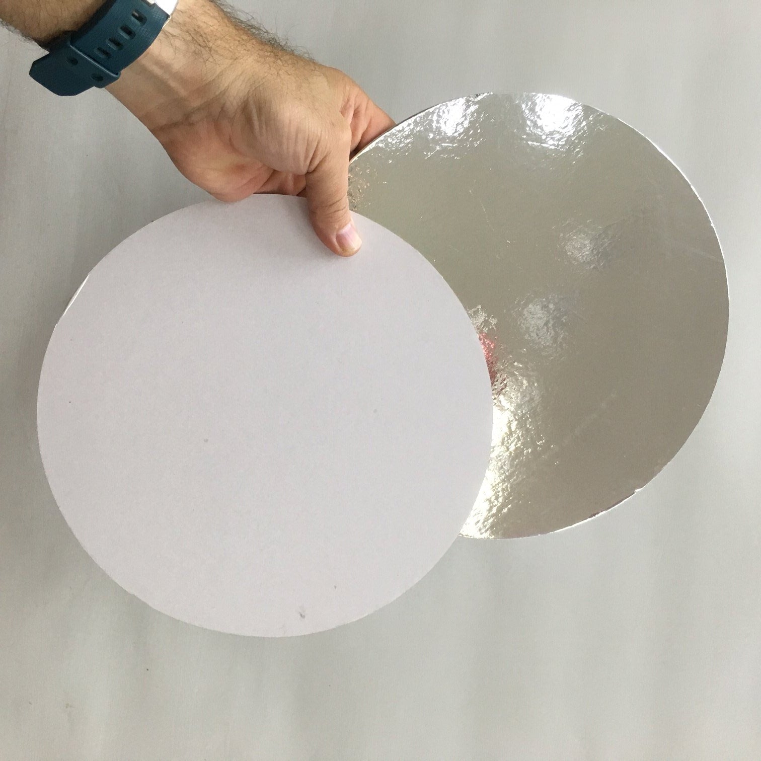 Round Silver Board 10" 25.4cm Compressed Cardboard