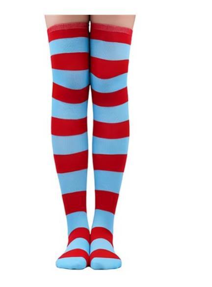 Pantyhose/Stockings Crazy Animal 1 & 2 Blue/Red Striped One Size