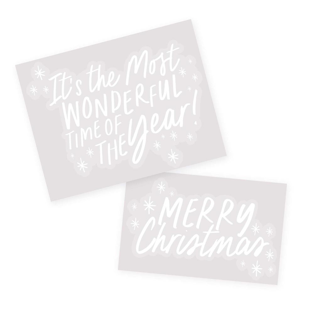 Window Clings Christmas Holly Jolly Decorations Pk/2 30cm x 24cm