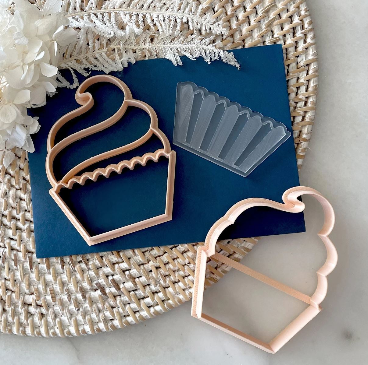 Cupcake Cookie/Biscuit Cutter and Debosser Set (Little Biskut)