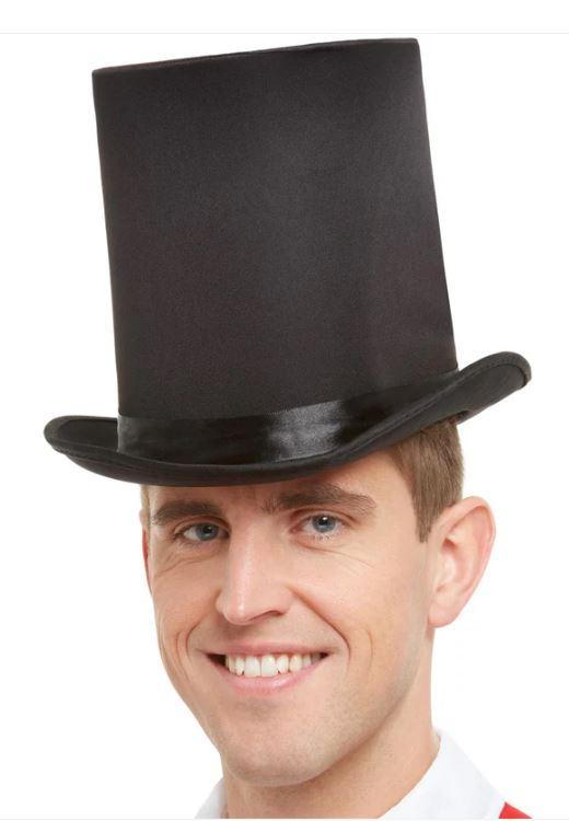 Top Hat 20cm Super High Deluxe Black Victorian/Edwardian Gentleman