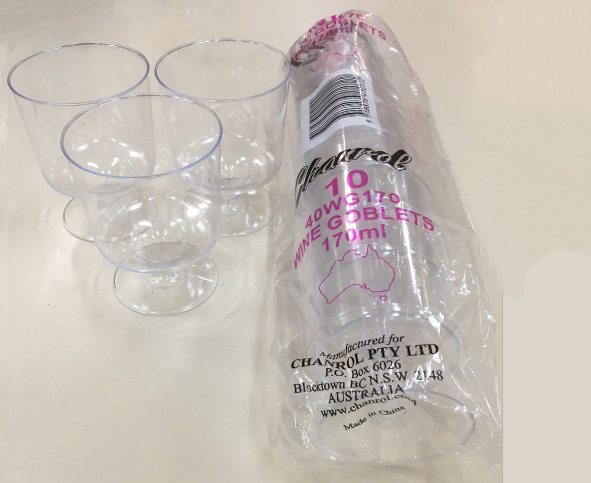 Plastic Wine Glass 170ml Budget Pk/10