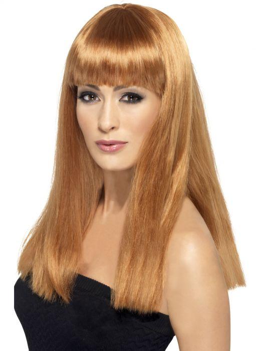Wig Glamourama Auburn Long and Straight With Fringe