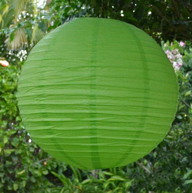 Lantern 35cm Lime Green Round Paper - Discontinued Line Last Chance
