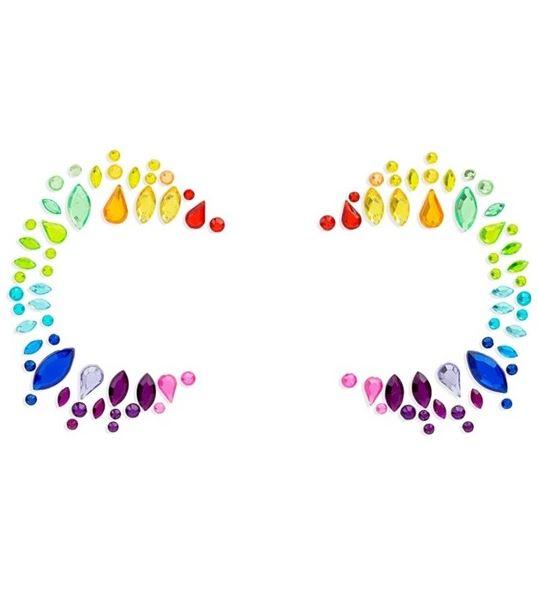 Face Jewels Rainbow Adhesive Costume Accessory