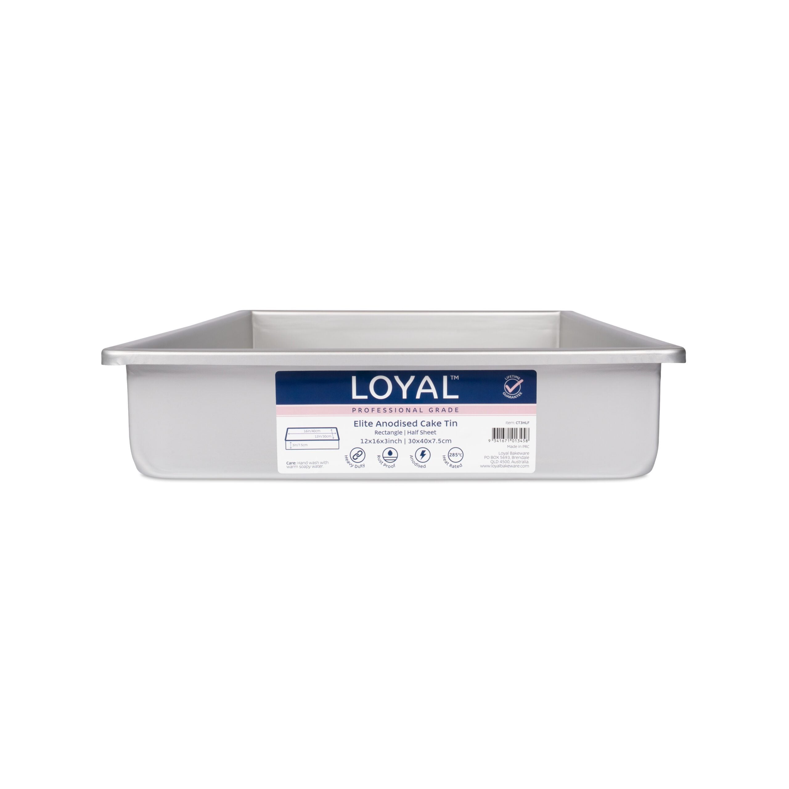 Cake Tin Half Slab 12x16x3 inch Loyal Elite Anodised