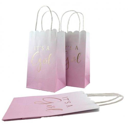 Party Loot Bag Paper Its a Girl Pink Pk/5