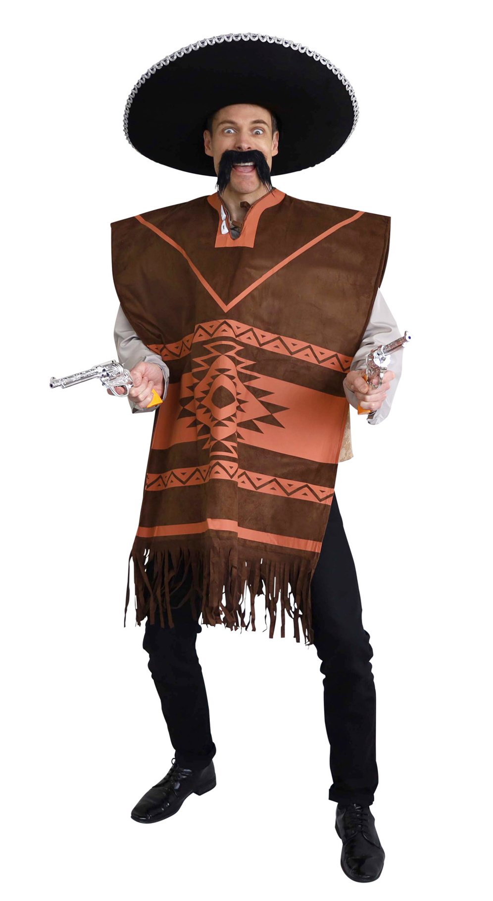 Costume Adult Mexican Poncho Western Tan One Size