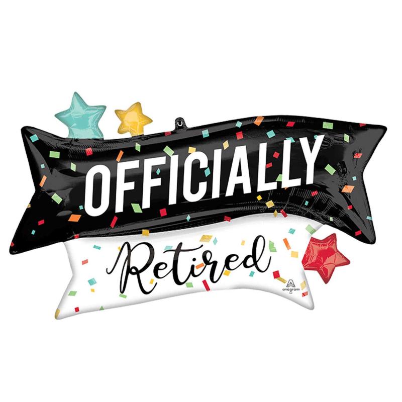 Balloon Foil Happy Retirement Supershape 96cm x 58cm (Helium Extra)