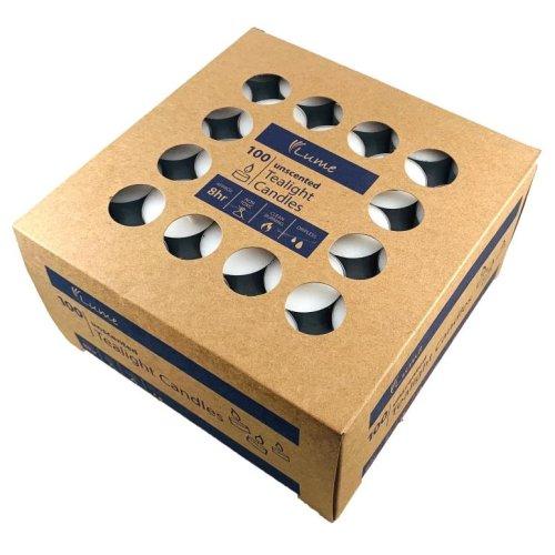 Candles Tealight 8 Hour Burn Unscented 100% Paraffin Wax Pk/100