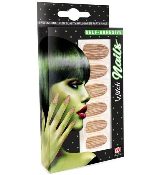 Nails Fake Witch Self Adhesive Pk/12 Costume Accessory