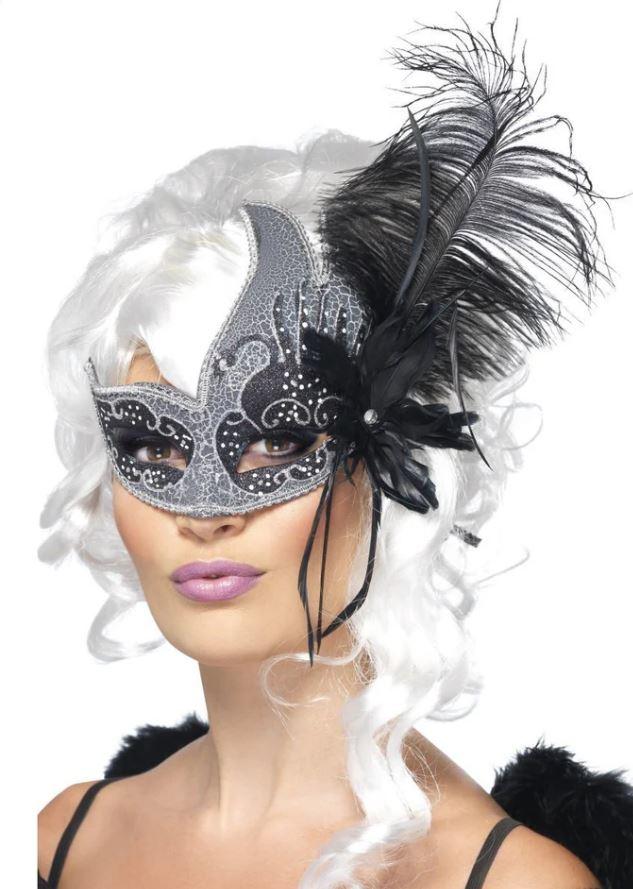 Mask Masquerade Dark Angel Eyemask Silver & Black