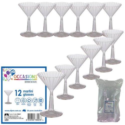 Catering Disposable Plastic Cocktail Martini Glass Clear 175ml Pk/12
