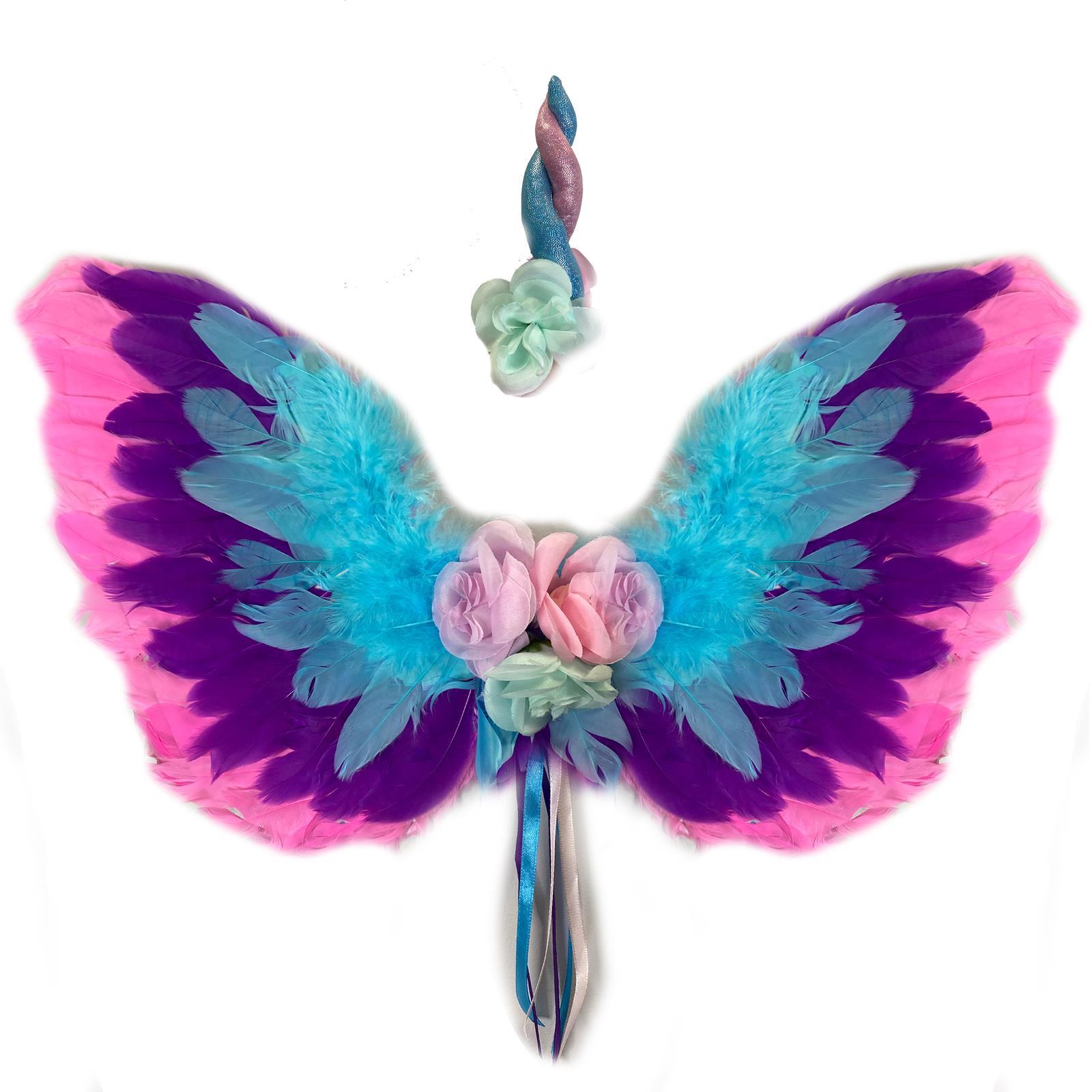 Unicorn Set Wings Headband With Horn Deluxe Costume Accessory
