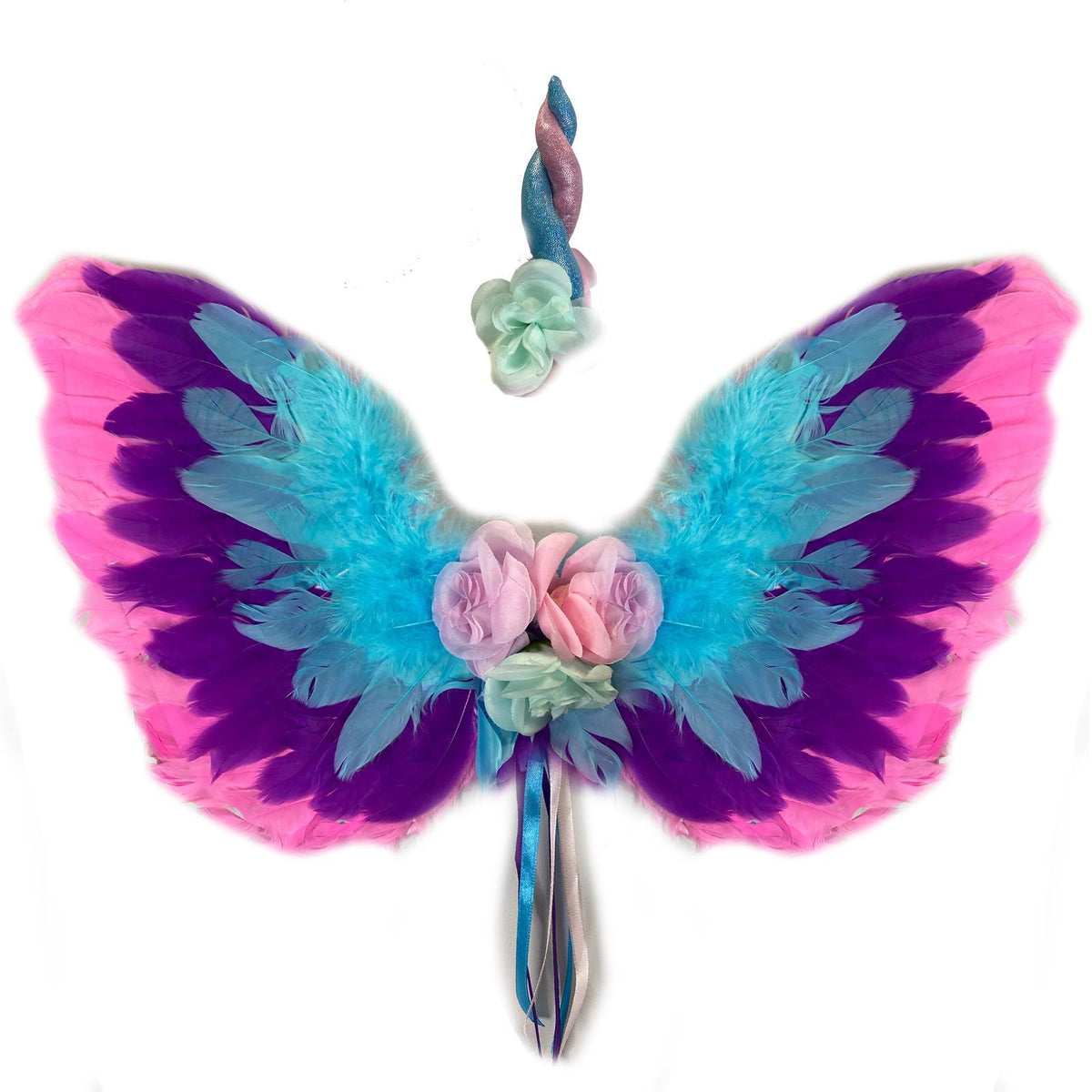Unicorn Set Wings Headband With Horn Deluxe Costume Accessory