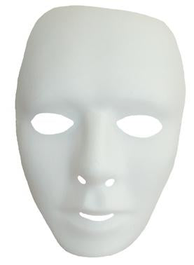 Mask Full Face White Matte Plastic Economy Adult Design Your Own Mask/Robot