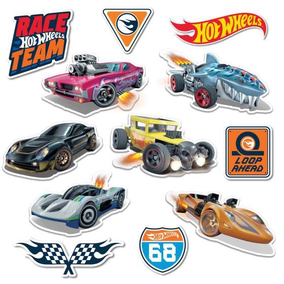 Hot Wheels Car Racing Cut Out Decorations Pk/12