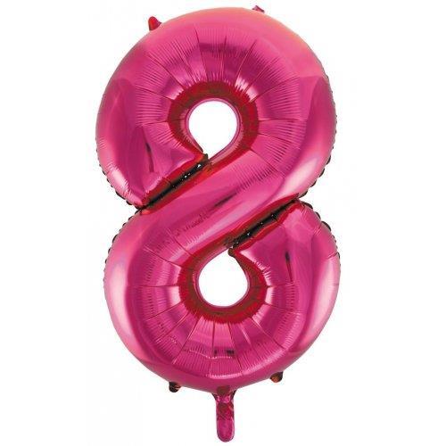 Balloon Foil Megaloon Number 8 Hot Pink 86cm