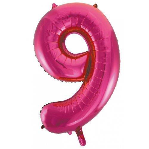 Balloon Foil Megaloon Number 9 Hot Pink 86cm