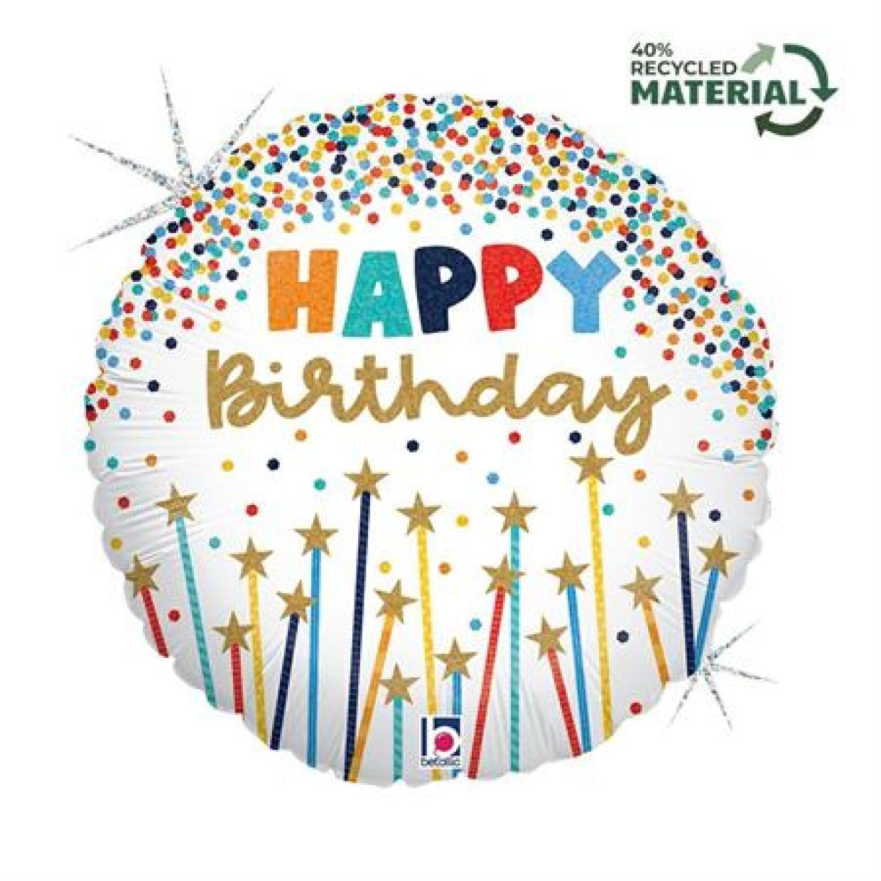 Balloon Foil 45cm Happy Birthday Star Candles