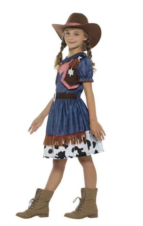 Costume Set Child Texan Cowgirl- Blue Dress