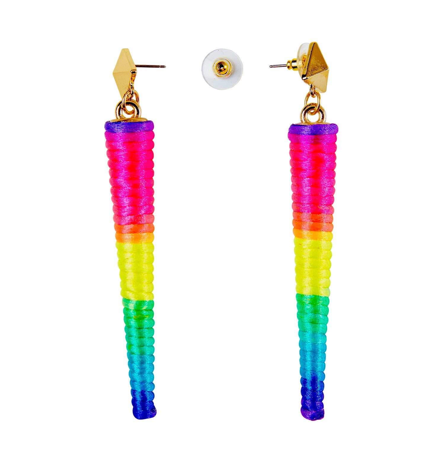 Jewellery Earrings 1980s Neon Multi Coloured Pierced Ears Style