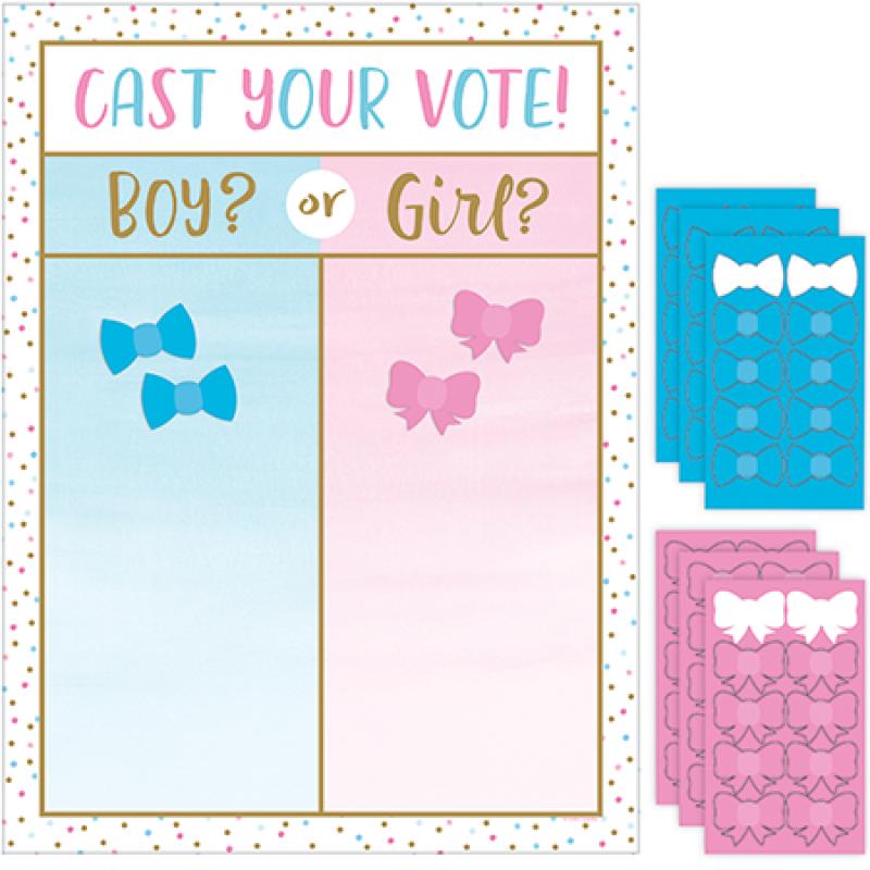 Gender Reveal Baby Boy or Girl Party Game Cast Your Vote