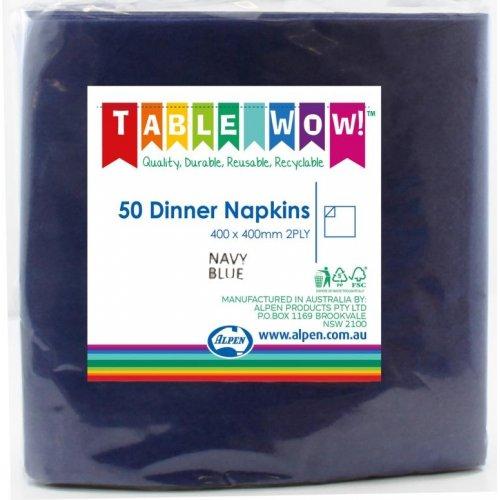 Napkins Dinner 2ply Dark Navy Blue Pk/50
