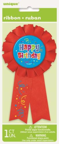 Badge Award Ribbon Happy Birthday Confetti