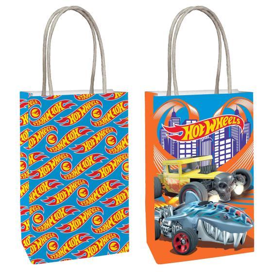 Hot Wheels Car Racing Kraft Bags Paper Pk/8