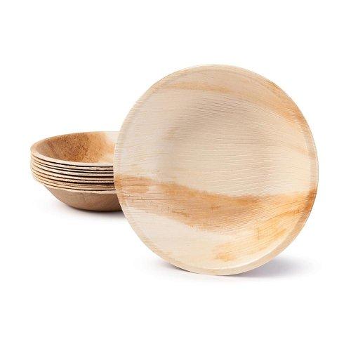 Eco Palm Leaf Bowl Round 16.5cm Pk/10 Eco Friendly - Becoming Obsolete