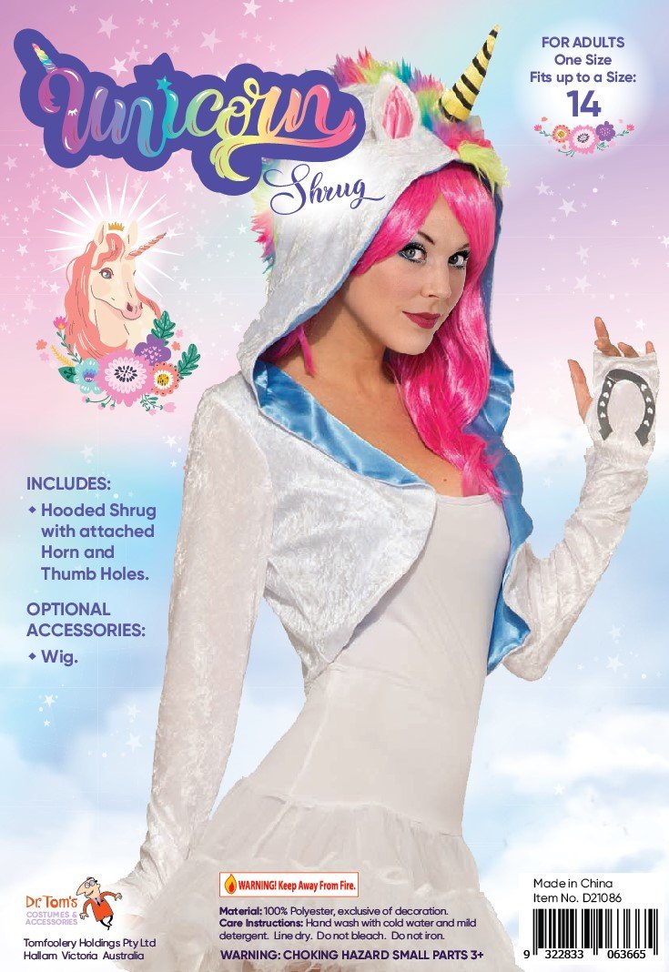Costume Adult Unicorn Shrug Last Chance Buy