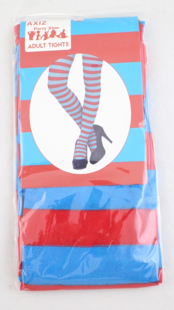 Pantyhose/Stocking Knee High Blue/Red Striped