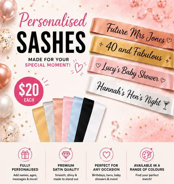 Custom Print Sash