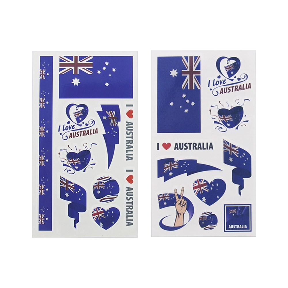 Temporary Tattoos Australian Aussie Assorted Designs Per Sheet Pk/4
