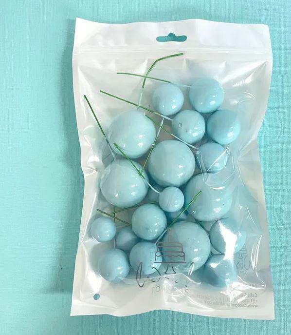 Cake Toppers Deco Foam Balls Baby Light Pastel Blue Pk/20